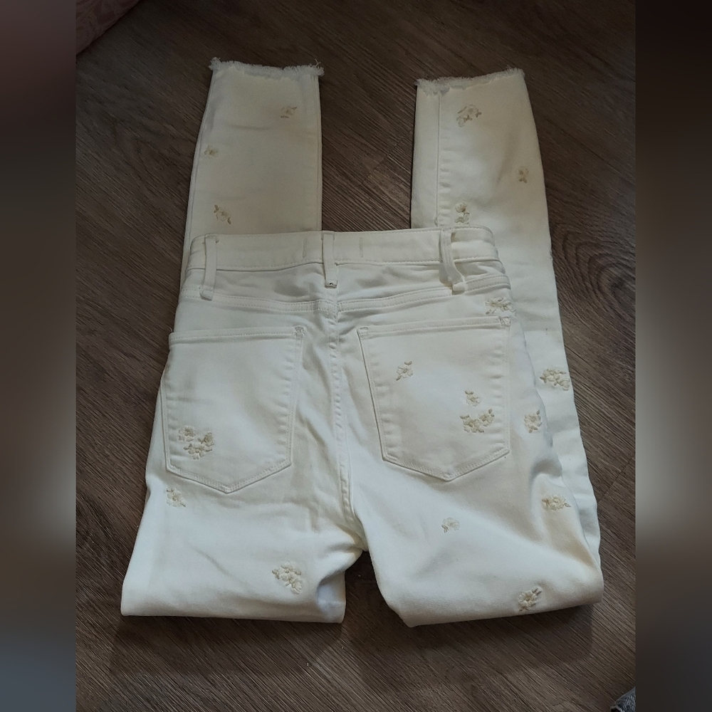 Abercrombie & Fitch White And Cream High-Rise Jeans - Picture 5 of 7